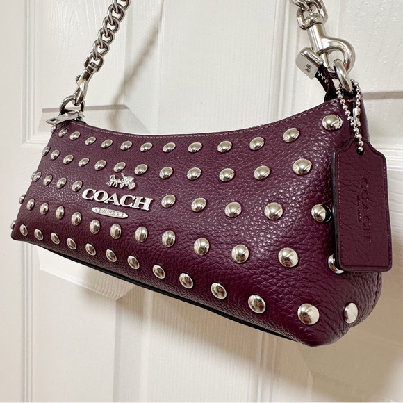 Coach Charlotte Refined Pebbled Leather Baguette Shoulder Bag - Picture 4 of 16